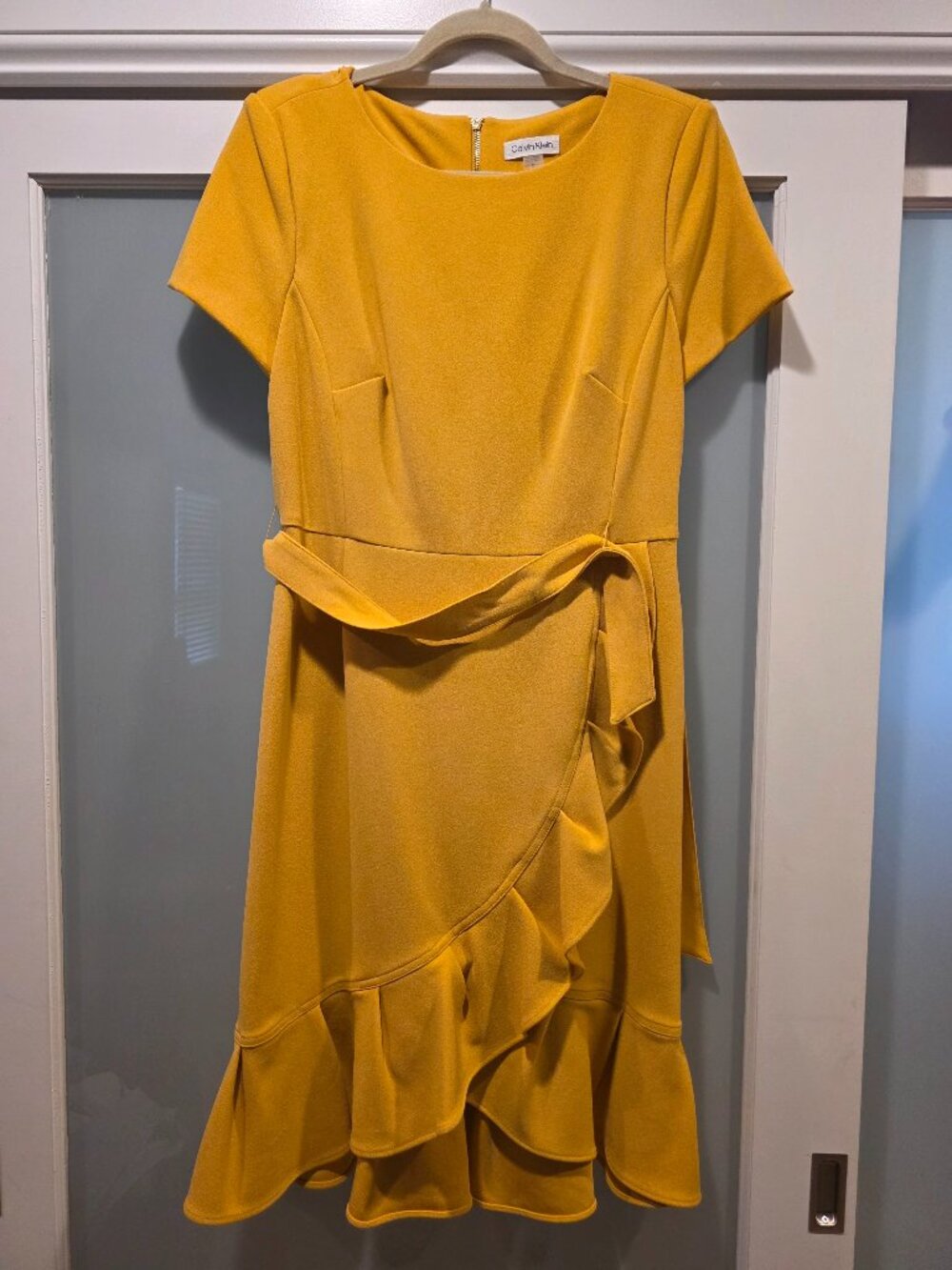 Calvin Klein ruffle trim dress